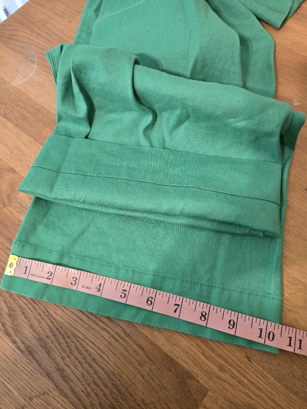 Maeve Colette European Linen Stretch High-Rise Wide-Leg Pants 28 Green - Picture 13 of 14
